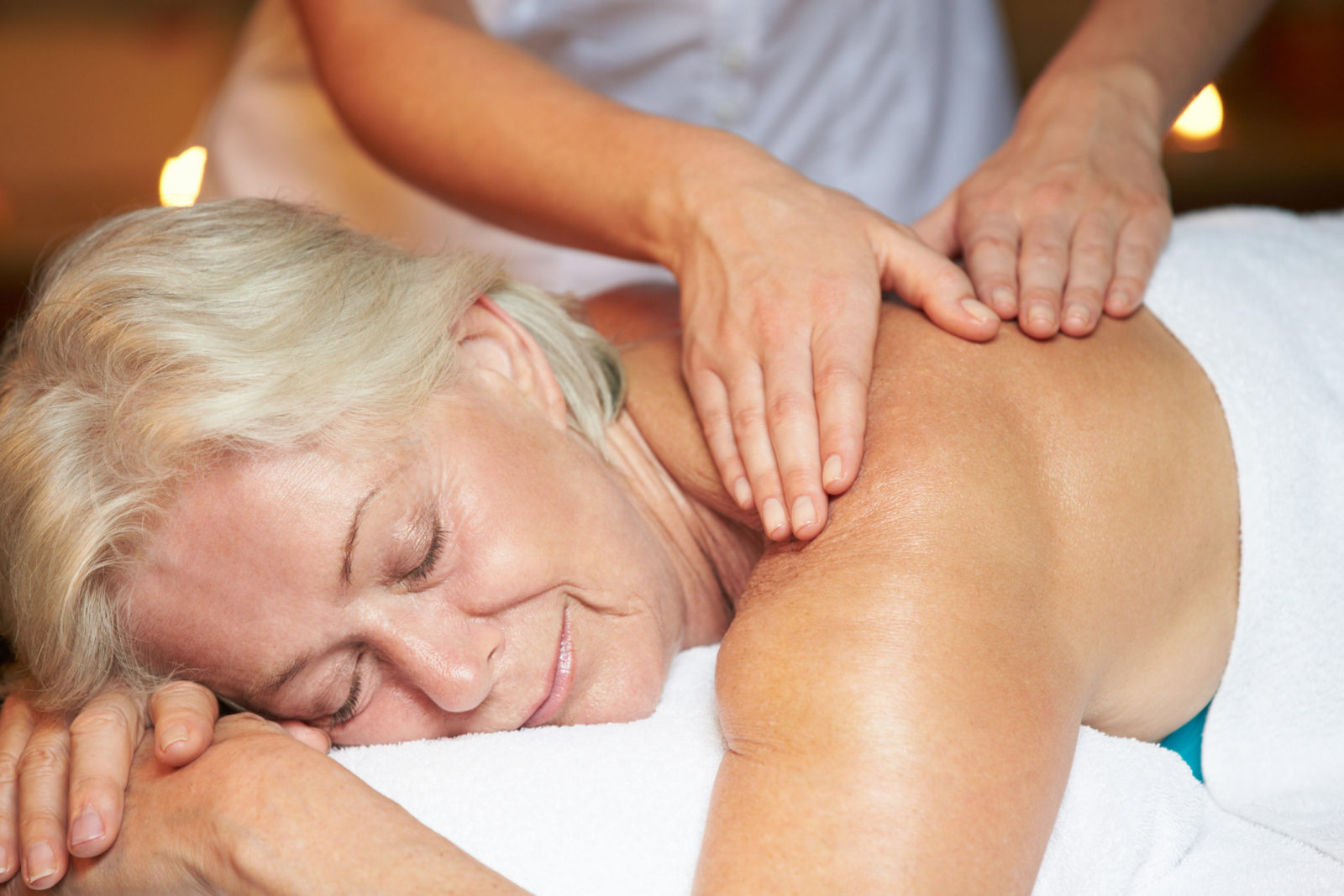 older woman getting a massage
