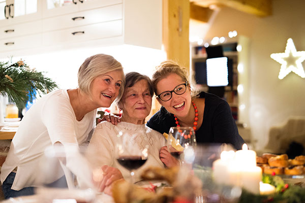 three older women celebrating