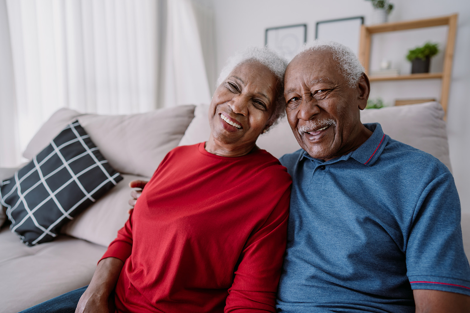 Portrait of an elderly couple at home.