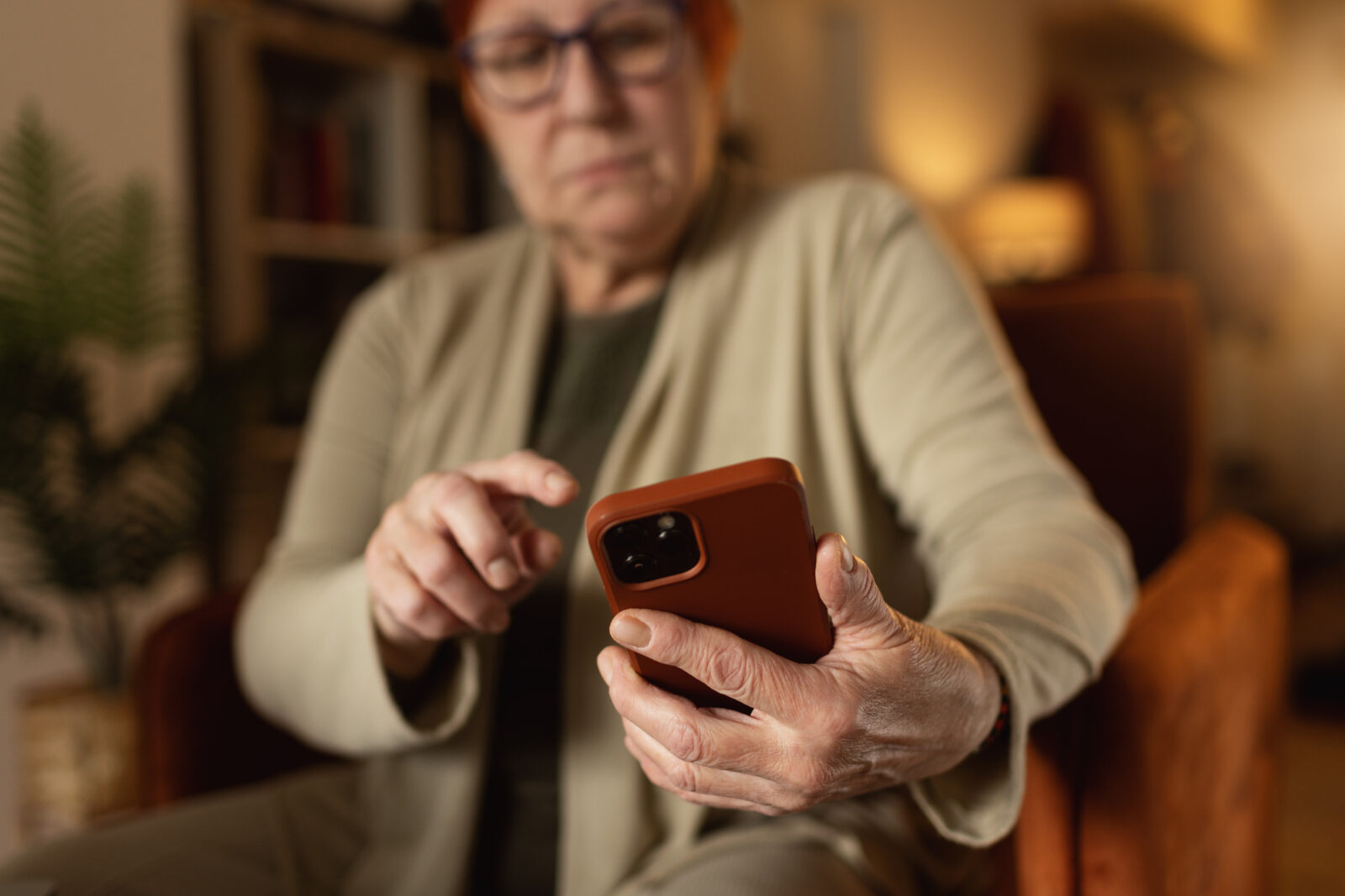 Senior lady with smartphone